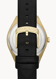 ARMANI EXCHANGE LADY GIACOMO GOLD DIAL BLACK LEATHER BAND AX5656