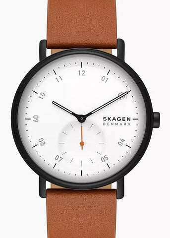 SKAGEN KUPPEL WHITE DIAL BROWN LEATHER BAND SKW6889