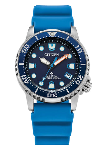 CITIZEN ECO-DRIVE PROMASTER SEA DIVERS MINI SIZE BLUE DIAL EO2028-06L