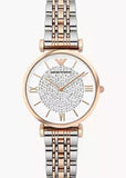EMPORIO ARMANI GIANNI T-BAR CRYSTAL DIAL ROSE/STAINLESS AR1926