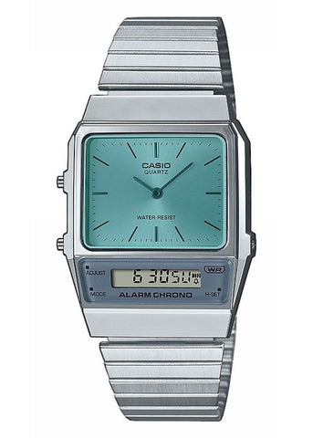 CASIO VINTAGE ANALOGUE / DIGITAL STAINLESS STEEL BRACELET AQ800EC-2A