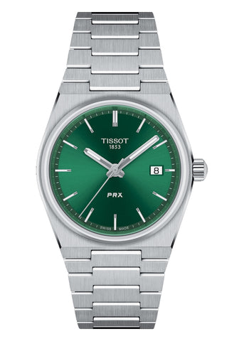 TISSOT SWISS PRX T CLASSIC 35MM GREEN DIAL STAINLESS STEEL T137-210-11-081-00