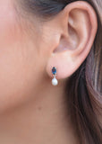 GEORGINI OCEANS WHITSUNDAYS FRESHWATER PEARL BLUE EARRINGS IE1107B