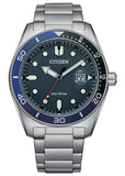 CITIZEN GENTS ECO DRIVE BLUE DIAL STAINLESS STEEL BRACELET AW1761-89L