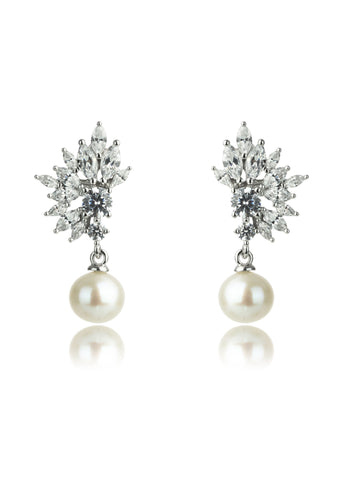 GEORGINI OCEANS HAMILTON FRESHWATER PEARL EARRINGS SILVER IE1109W