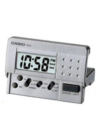 CASIO DIGITAL TRAVEL ALARM CLOCK - SILVER PQ10D-8