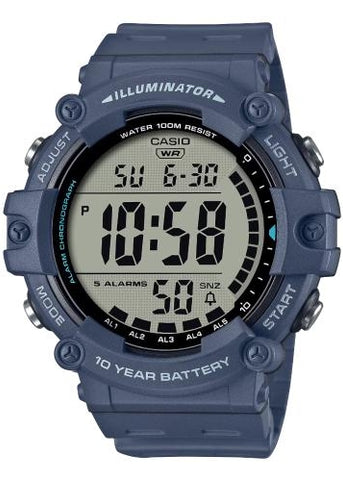 CASIO GENTS LCD HD DIGITAL NAVY BLUE RESIN BAND AE1500WH-2A