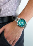 SEIKO 5 SPORTS AUTOMATIC GREEN DIAL STAINLESS STEEL BRACELET SRPD61K