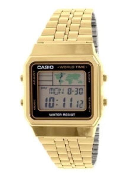 A500WGA 1D CASIO VINTAGE CLASSIC DIGITAL GOLD WORLD MAP Goldsack Co