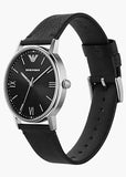 EMPORIO ARMANI KAPPA BLACK DIAL BLACK LEATHER AR11013