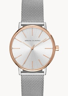 ARMANI EXCHANGE LOLA ROSE/SILVER DIAL Stainless Steel Mesh AX5537