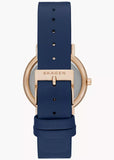 SKAGEN SIGNATUR LILLE WHITE DIAL ROSE GOLD BLUE LEATHER BAND SKW2838