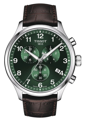 TISSOT SWISS GENTS CHRONOGRAPH XL CLASSIC GREEN DIAL LEATHER T116-617-16-092-00