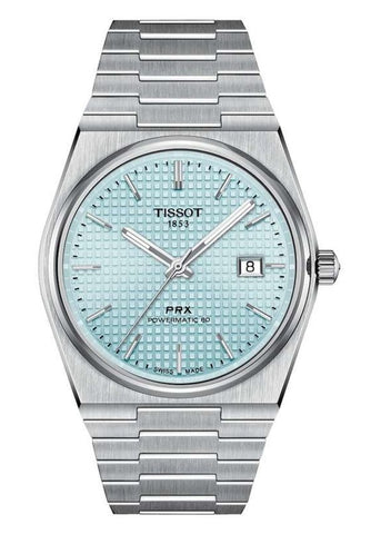 TISSOT SWISS T CLASSIC PRX POWERMATIC 80 ICE BLUE DIAL T137-407-11-351-00