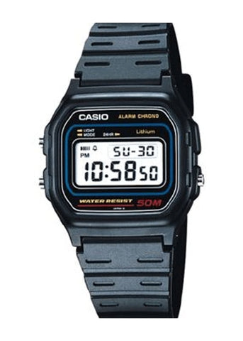 CASIO CLASSIC DIGITAL BLACK RESIN W59-1V