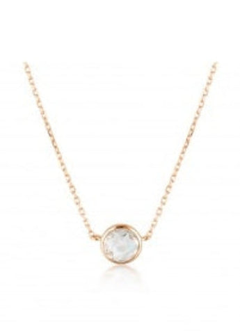 GEORGINI LUCENT WHITE TOPAZ ROSE GOLD NECKLACE IP816RG