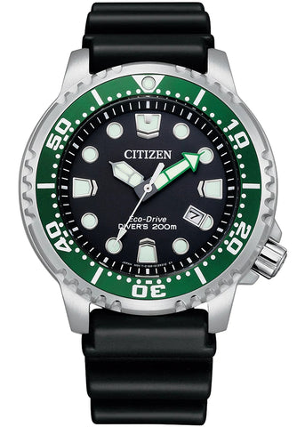 CITIZEN GENTS ECO-DRIVE PROMASTER DIVERS SEA BLACK GREEN BN0157-02E