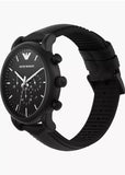 EMPORIO ARMANI LUIGI BLACK DIAL CHRONOGRAPH BLACK LEATHER AR1970