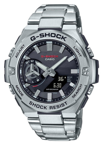 CASIO G-SHOCK G-STEEL DUO SOLAR BLACK DIAL STAINLESS STEEL GSTB500D-1A