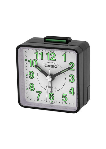 CASIO ALARM CLOCK BLACK WHITE DIAL TQ140-1B