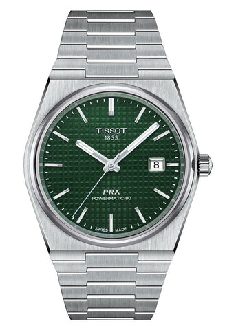 TISSOT SWISS GENTS T CLASSIC PRX POWERMATIC 80 GREEN DIAL T137-407-11-091-00