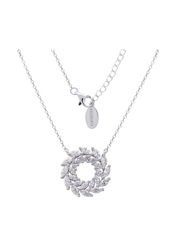 GEORGINI A CHRISTMAS JOURNEY WREATH PENDANT NECKLACE SILVER IP892