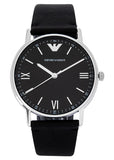 EMPORIO ARMANI KAPPA BLACK DIAL BLACK LEATHER AR11013