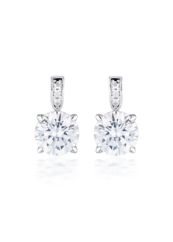 GEORGINI SIMONETTA WHITE CZ RHODIUM EARRINGS IE903W