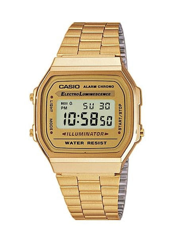 CASIO GENTS DIGITAL GOLD WATCH GOLD BRACELET A168WG-9W