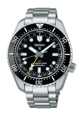 SEIKO PROSPEX AUTOMATIC DIVERS G.M.T BLACK DIAL STAINLESS SPB383J