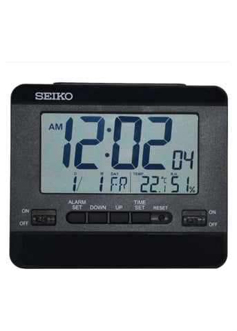 SEIKO DIGITAL DUAL ALARM CLOCK BLACK QHL086-K