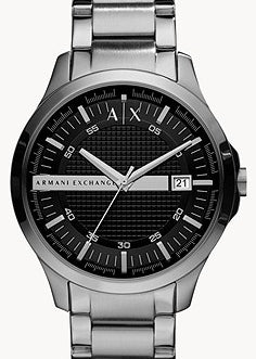ARMANI EXCHANGE HAMPTON Black Dial Stainless Steel Bracelet AX2103