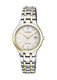 CITIZEN LADIES ECO-DRIVE BI-TONE GOLD & SILVER BRACELET EW2484-82B