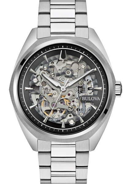 96A293 BULOVA GENTS CLASSIC AUTOMATIC SKELETON STAINLESS STEEL Goldsack Co