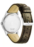 CITIZEN GENTS ECO-DRIVE STAINLESS STEEL CASE BROWN LEATHER AW0100-19A