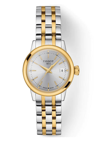 TISSOT SWISS LADIES CLASSIC DREAM BITONE STAINLESS BRACELET T129-210-22-031-00