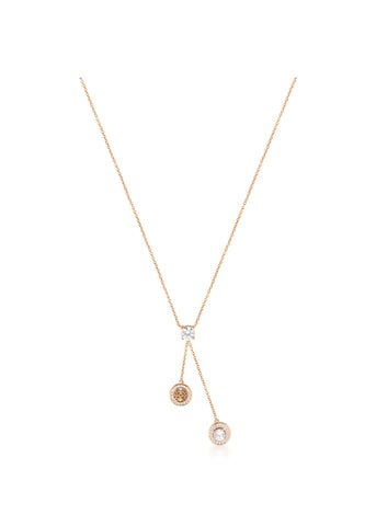 GEORGINI SIGNATURE MEMENTO LARIAT ROSE GOLD NECKLACE IP879RG