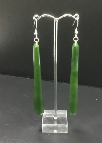 NZ GREENSTONE DROP EARRINGS BD263 75MM