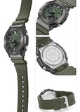 CASIO G-SHOCK METAL CLAD GREEN DIAL GREEN RESIN BAND GM2100B-3A
