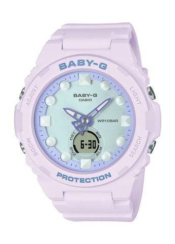 CASIO BABY-G ANALOGUE / DIGITAL HOLOGRAPHIC SOFT PURPLE BGA320FH-4A