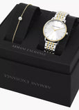 ARMANI EXCHANGE LOLA TWO-TONE BOX SET WITH BRACELET AX7156SET