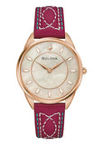 BULOVA LADIES SUTTON CLASSIC WESTERN PEARL DIAL LEATHER 97L204