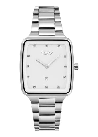 OBAKU FJORD LILLE BRACE STAINLESS STEEL BRACELET WHITE DIAL V271LDCWSC