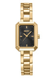 DKNY UPTOWN RECTANGULAR BLACK DIAL GOLD BRACELET DK1L009M0015