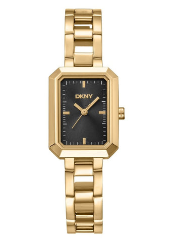 DKNY UPTOWN RECTANGULAR BLACK DIAL GOLD BRACELET DK1L009M0015