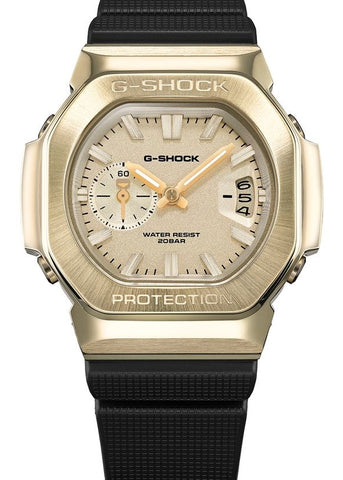 G-SHOCK ANALOGUE GOLD DIAL GOLD CASE BLACK RESIN BAND GMC2500G-9A