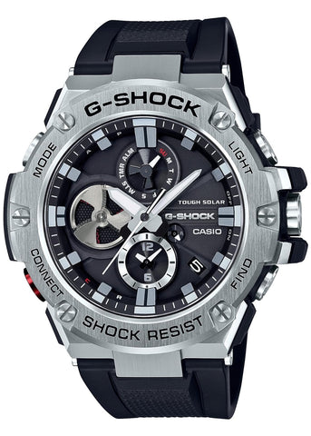CASIO G-SHOCK G-STEEL SOLAR ANALOGUE DIAL BLACK RESIN BAND GSTB100-1A