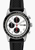 FOSSIL SPORT TOURE WHITE DIAL CHRONOGRAPH BLACK SILICON FS6087