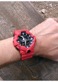 CASIO G-SHOCK ANALOGUE / DIGITAL RED RESIN BAND GA700-4A