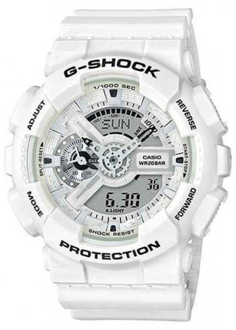 CASIO G-SHOCK ANALOGUE / DIGITAL WHITE RESIN BAND GA110MW-7A